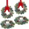 4 Pieces Christmas Candle Rings Wreaths Small Christmas Kitchen Cabinet Wreaths Pillars Mini Candle Rings Christmas Table Centerpieces Hanging Garlands for Christmas Front Door Window Decor